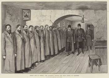 Gevangenisleven in Siberië, de Gouverneur bezoekt de Mannengevangenis in Yeniseisk